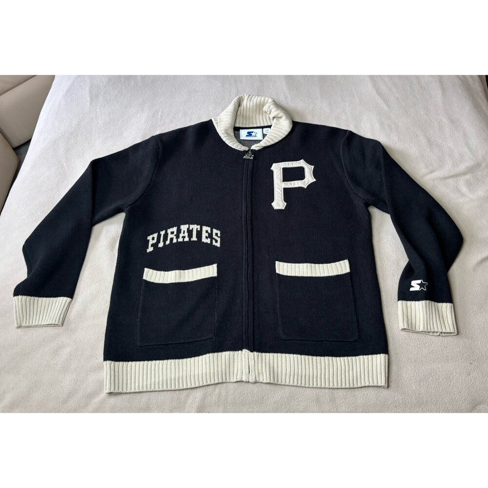 Starter Pittsburgh Pirates Sweater Jacket Size L MLB Baseball Black